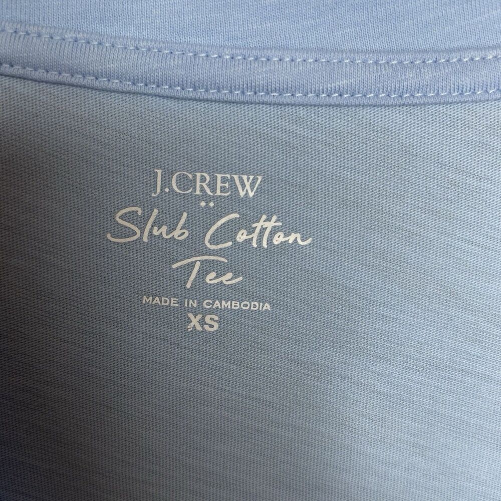 J.CREW T-Shirt Women XS Light Blue Slub Cotton V-Neck Tee NEW Slim-Fit H5967 - Picture 9 of 13